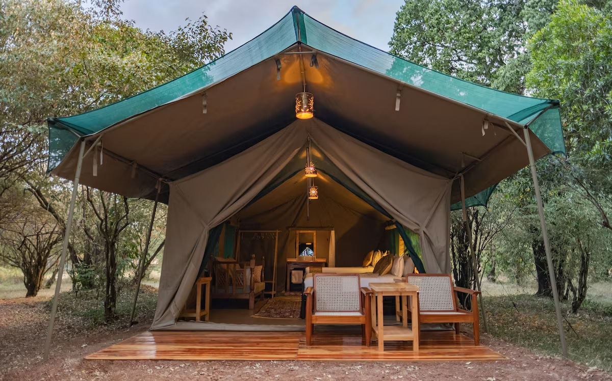 Exterior view of one of the tented suites at Enkakenya Camp