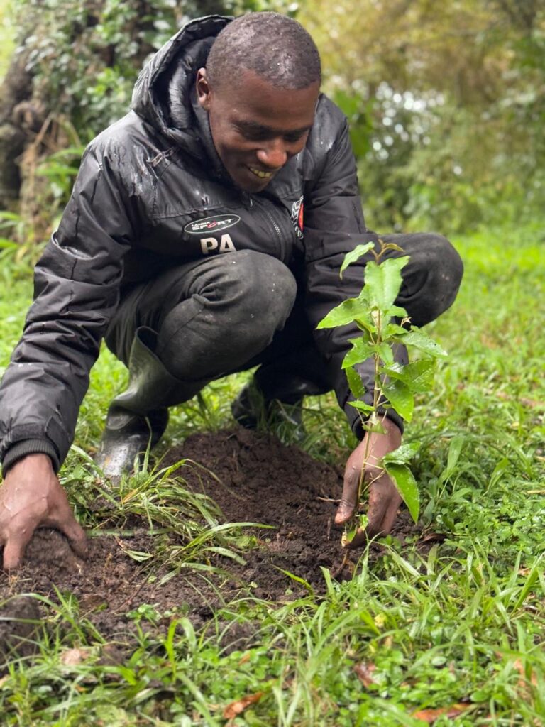 Staff at Enkakenya engaging on a tree planting project in the Masai Mara