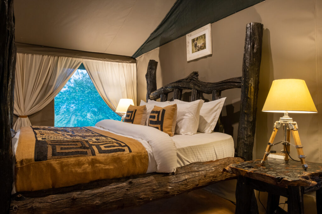 Bed setup at the Directors Tent in Enkakenya